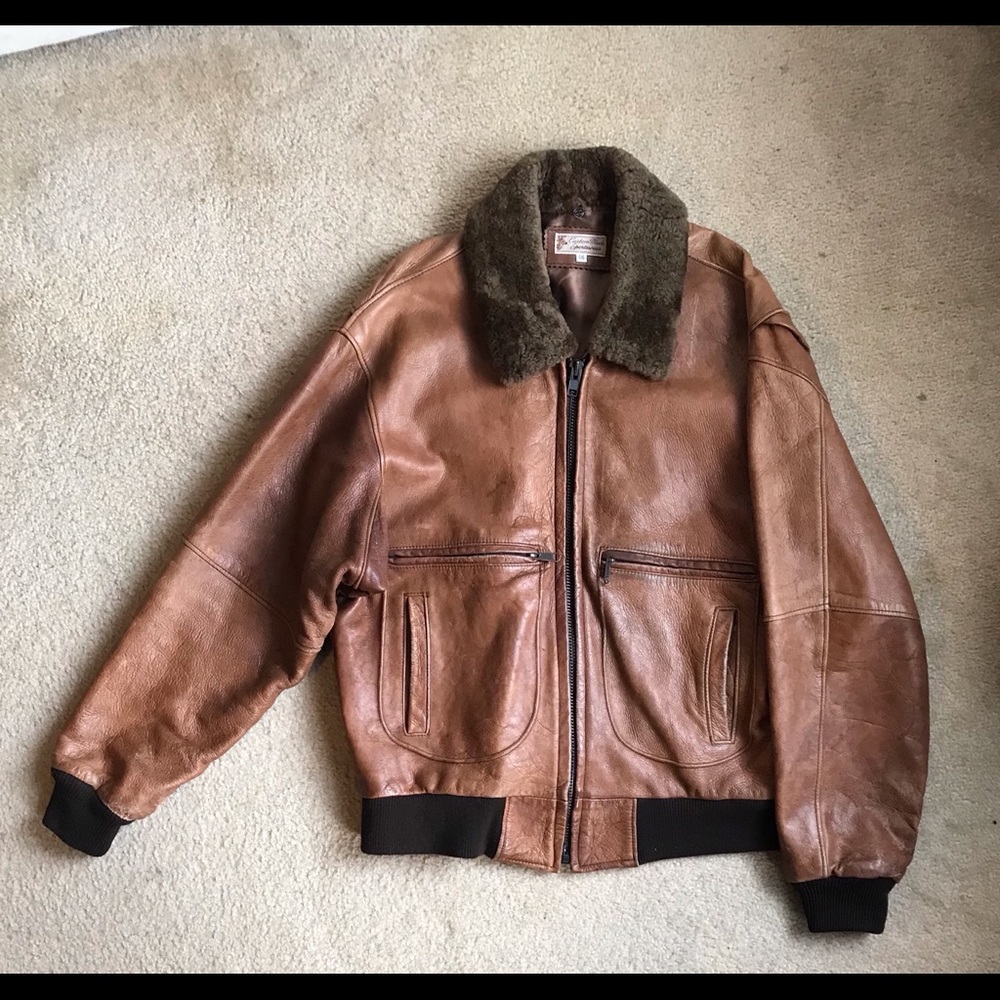 Vintage Leather Men’s Bomber Jacket